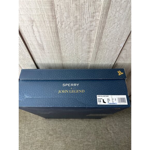 Sperry x John Legend Mens Sz 10 Tall Black Leather Lace-Up Boots w/ Side Zipper - Picture 10 of 11